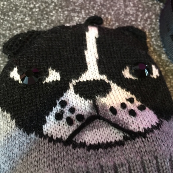 Kate Spade Heather-Grey “Antione’ Pop Top Dog Mittens - Picture 13 of 14